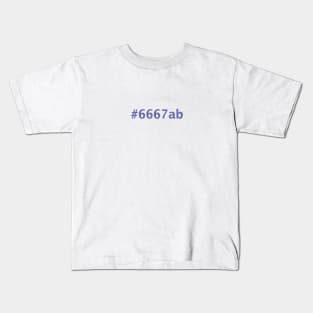 Very Peri Hex Typography in Periwinkle Blue Color of the Year 2022 Kids T-Shirt